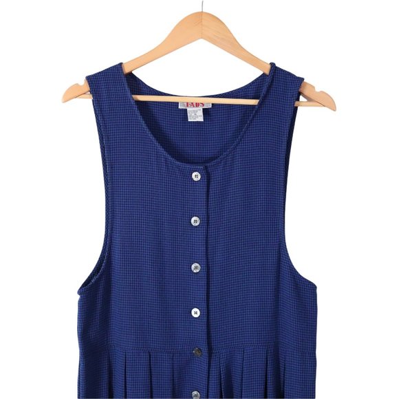 SOLD vintage 90s check plaid pinafore maxi dress M grunge cottagcore jumper - Picture 7 of 11